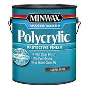 MINWAX 1 Gal Clear Polycrylic Water-Based Protective Finish Satin 13333